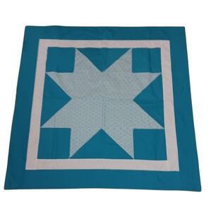 Elegant Teal and White Star Quilt